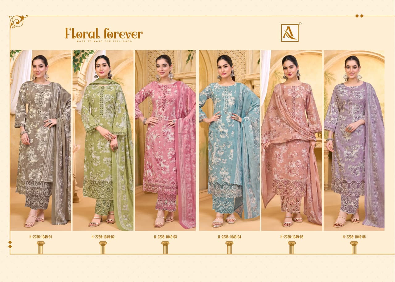 Floral Forever Alok Cotton Cambric Karachi Salwar Suits Wholesale Price