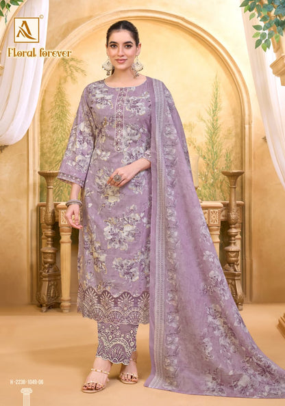 Floral Forever Alok Cotton Cambric Karachi Salwar Suits Wholesale Price