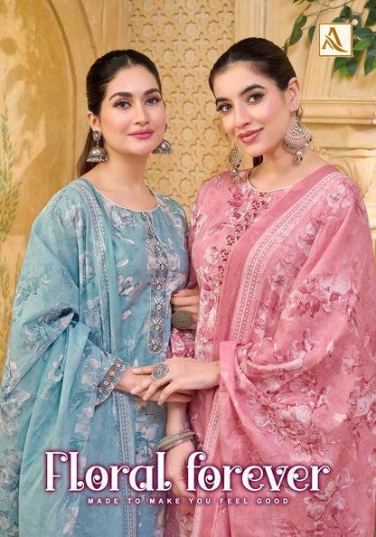 Floral Forever Alok Cotton Cambric Karachi Salwar Suits Wholesale Price