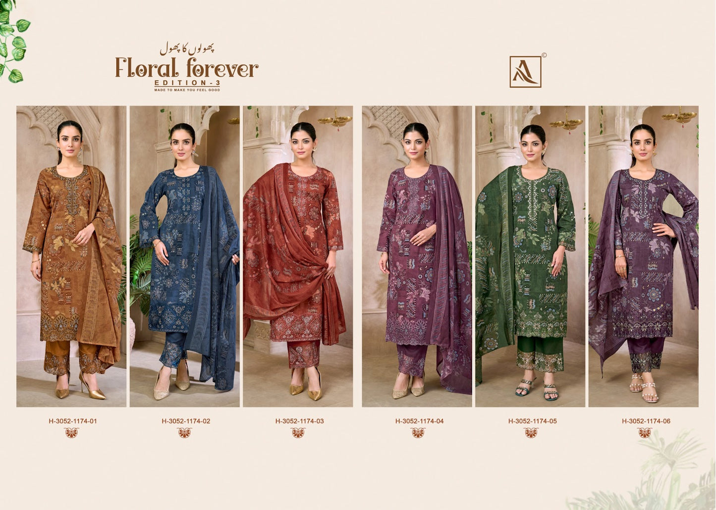 Floral Forever Edition 3 Alok Cambric Cotton Karachi Salwar Suits Manufacturer Ahmedabad