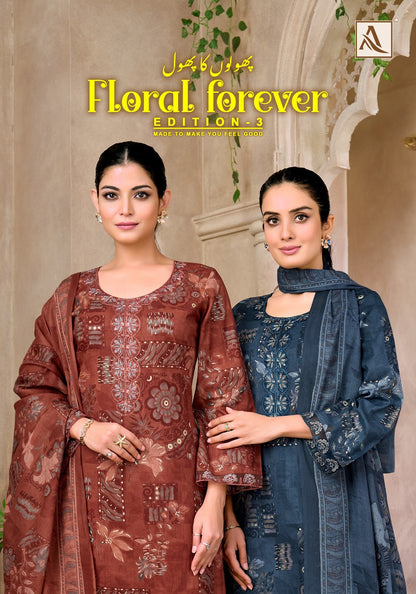Floral Forever Edition 3 Alok Cambric Cotton Karachi Salwar Suits Manufacturer Ahmedabad