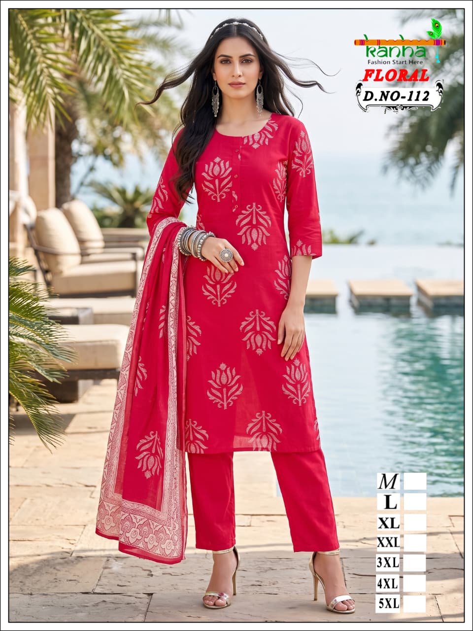 Floral Kanha Liva Reyon Readymade Pant Style Suits Exporter Ahmedabad