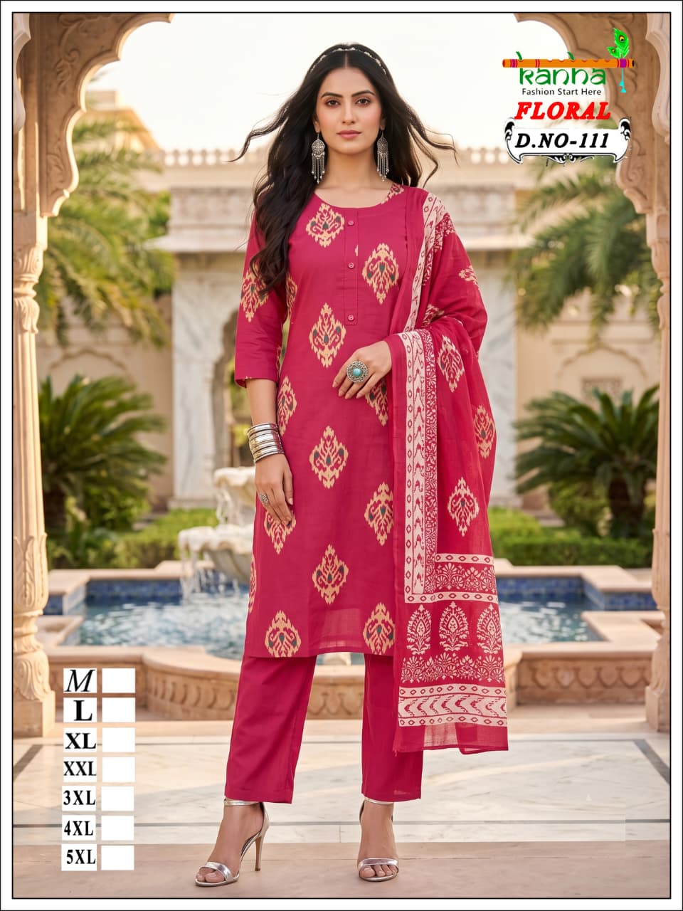 Floral Kanha Liva Reyon Readymade Pant Style Suits Exporter Ahmedabad