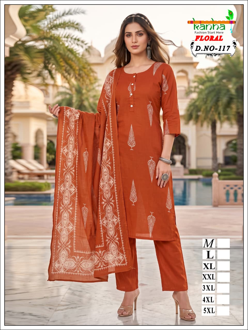 Floral Kanha Liva Reyon Readymade Pant Style Suits Exporter Ahmedabad
