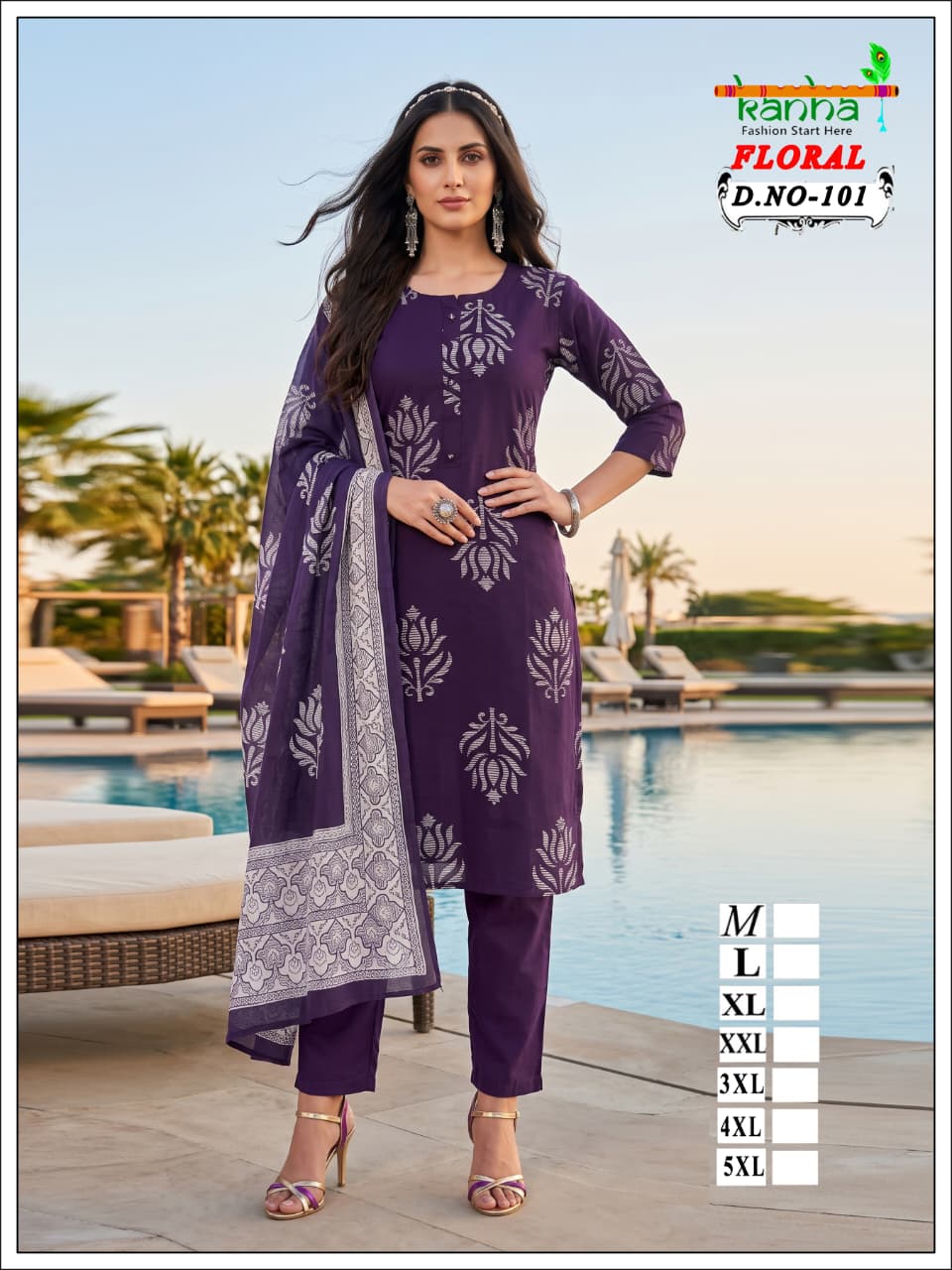 Floral Kanha Liva Reyon Readymade Pant Style Suits Exporter Ahmedabad