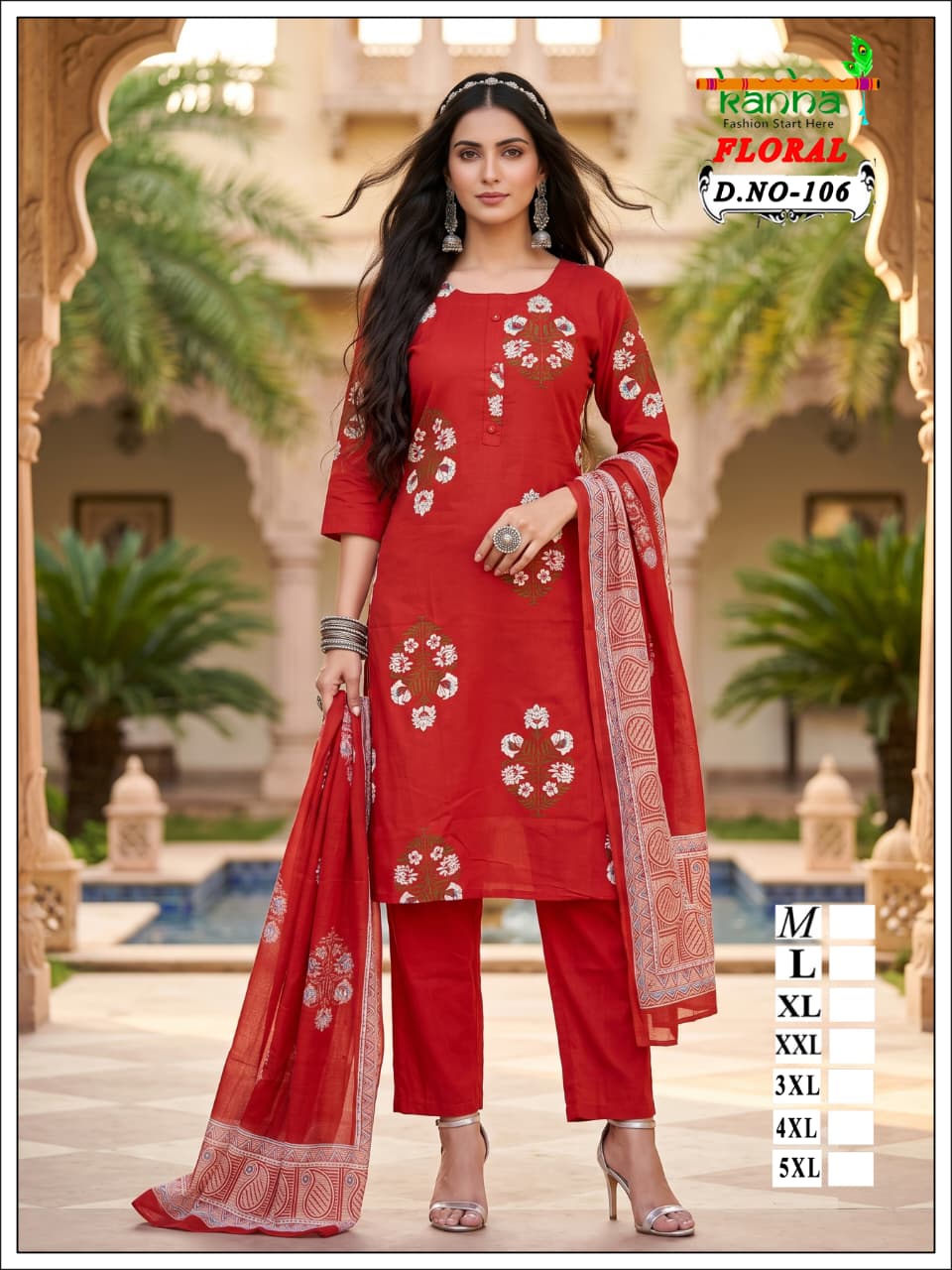 Floral Kanha Liva Reyon Readymade Pant Style Suits Exporter Ahmedabad