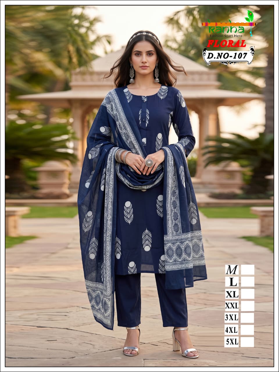 Floral Kanha Liva Reyon Readymade Pant Style Suits Exporter Ahmedabad