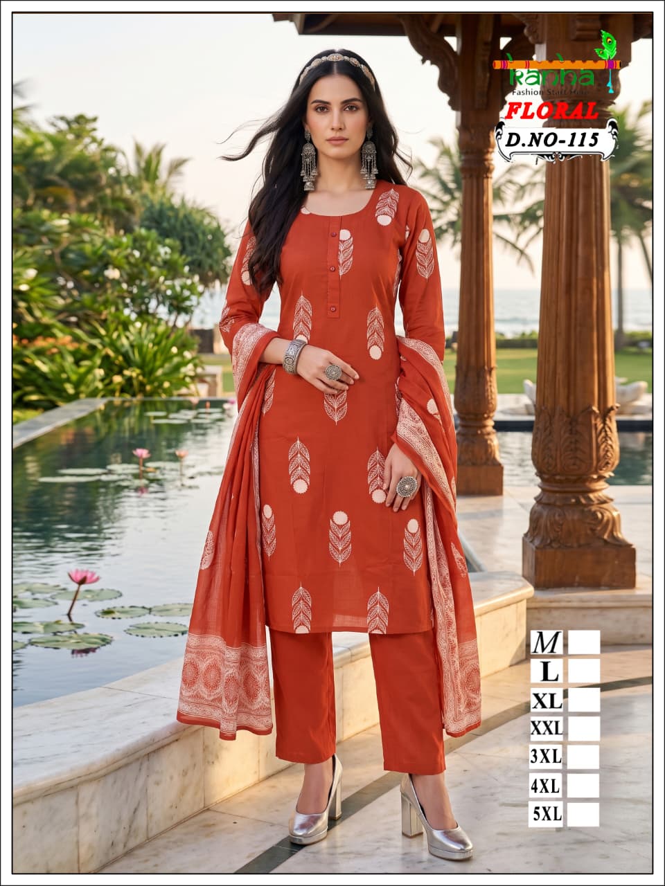 Floral Kanha Liva Reyon Readymade Pant Style Suits Exporter Ahmedabad