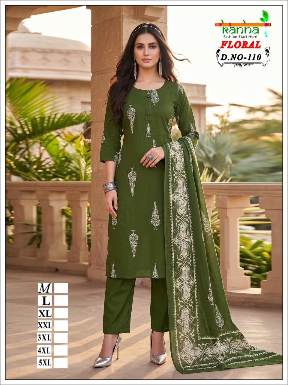 Floral Kanha Liva Reyon Readymade Pant Style Suits Exporter Ahmedabad