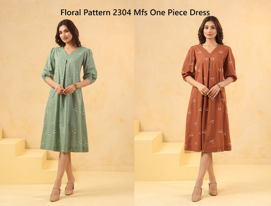 Floral Pattern 2304 Mfs Cotton One Piece Dress Wholesaler Gujarat