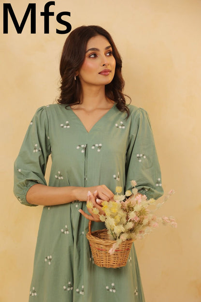 Floral Pattern 2304 Mfs Cotton One Piece Dress Wholesaler Gujarat