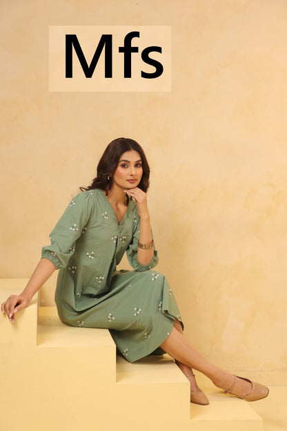 Floral Pattern 2304 Mfs Cotton One Piece Dress Wholesaler Gujarat