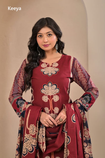 Floral Prints K3663 Keeya Readymade Cotton Pant Suits Wholesaler