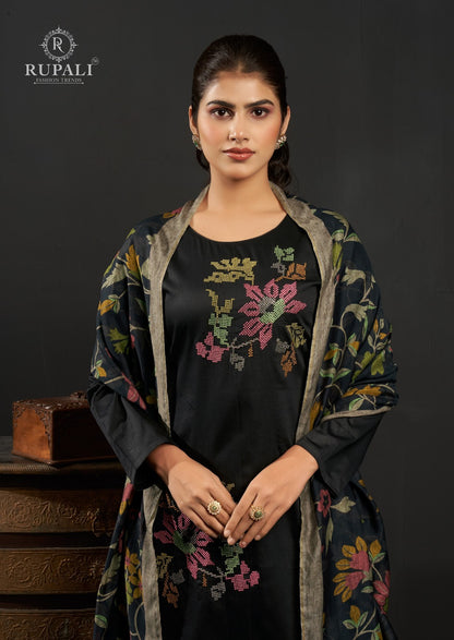 Floral Queen Rupali Jam Satin Pant Style Suits Wholesale Price