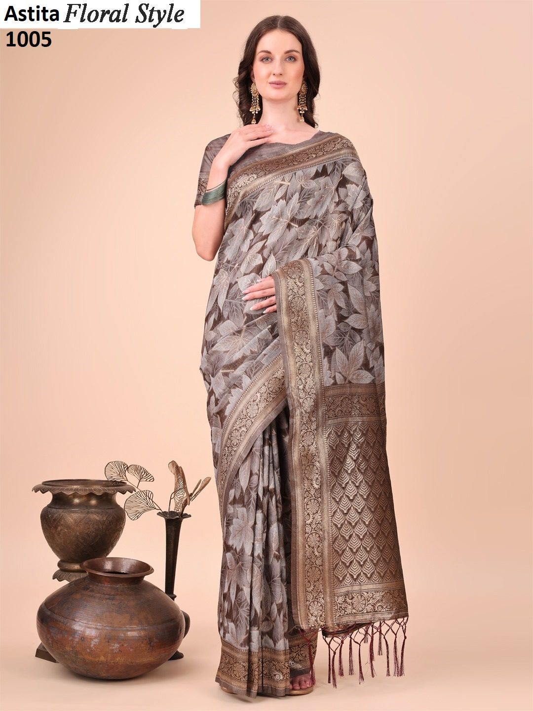 Floral Style 1001-1005 Astita Cotton Sarees Wholesaler