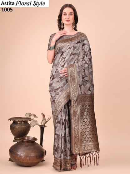 Floral Style 1001-1005 Astita Cotton Sarees Wholesaler