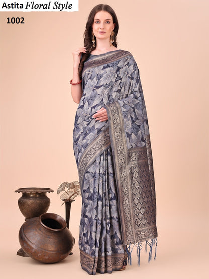 Floral Style 1001-1005 Astita Cotton Sarees Wholesaler