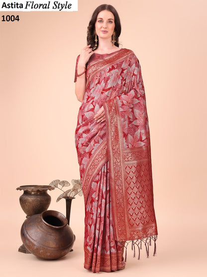 Floral Style 1001-1005 Astita Cotton Sarees Wholesaler