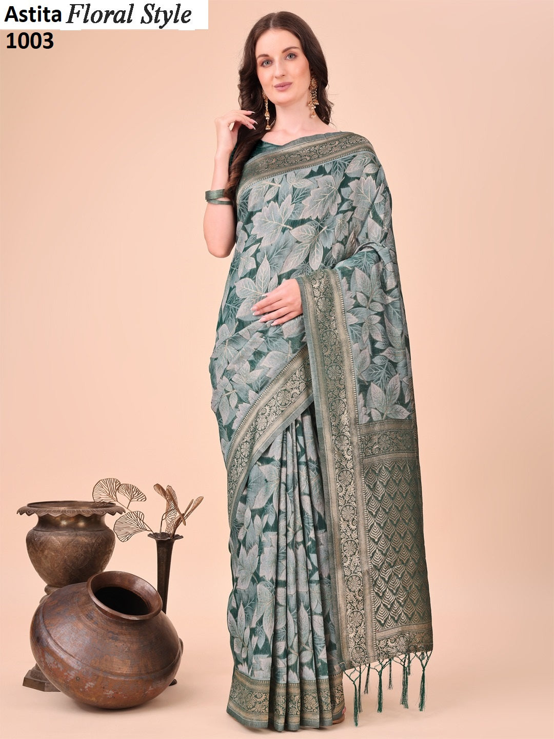 Floral Style 1001-1005 Astita Cotton Sarees Wholesaler