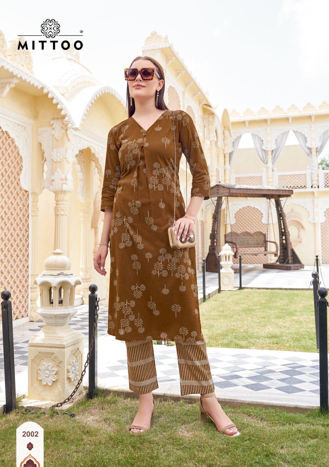 Floral Style Mittoo Cotton Kurti Pant Set Wholesale Price