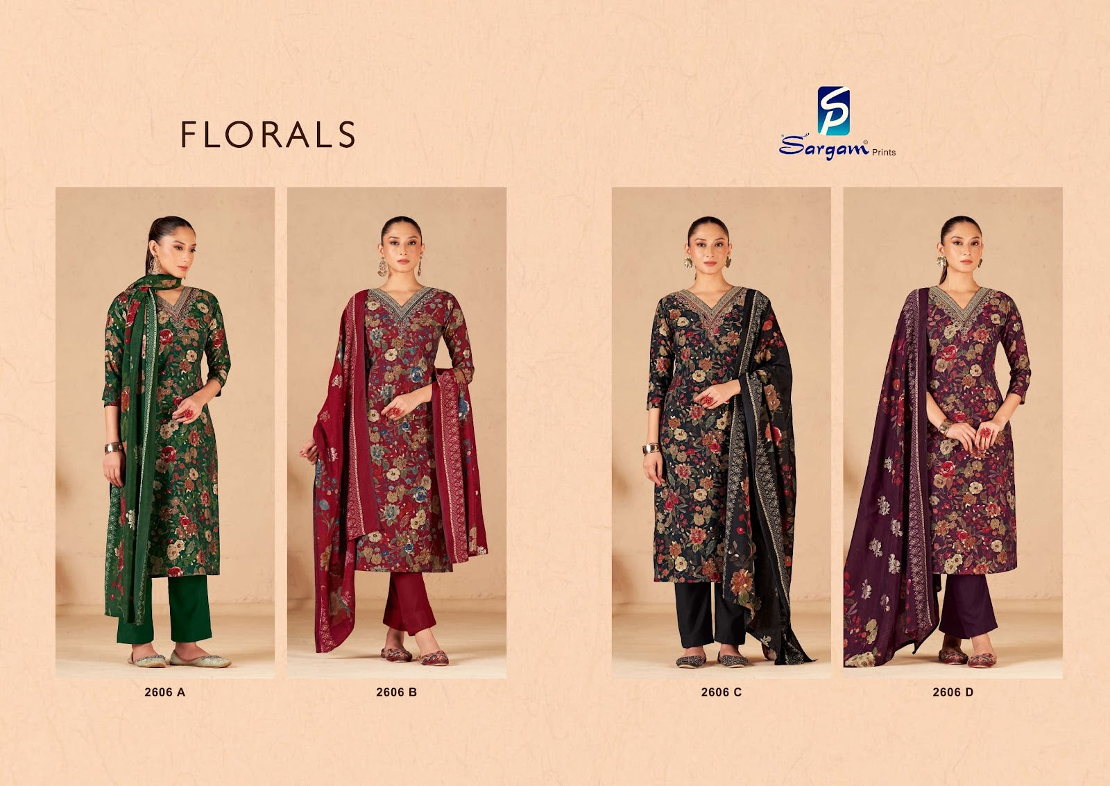 Florals Sargam Prints Viscose Muslin Pant Style Suits Wholesale Rate