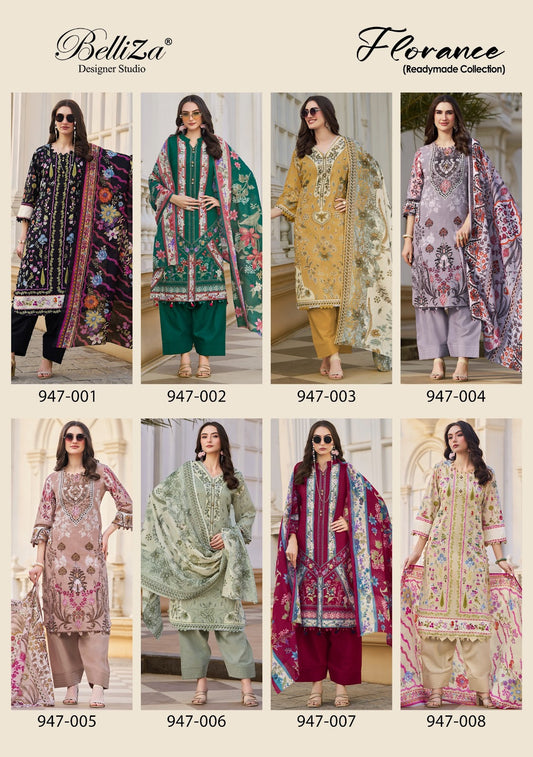 Florance Belliza Designer Studio Cotton Karachi Readymade Suits Exporter India