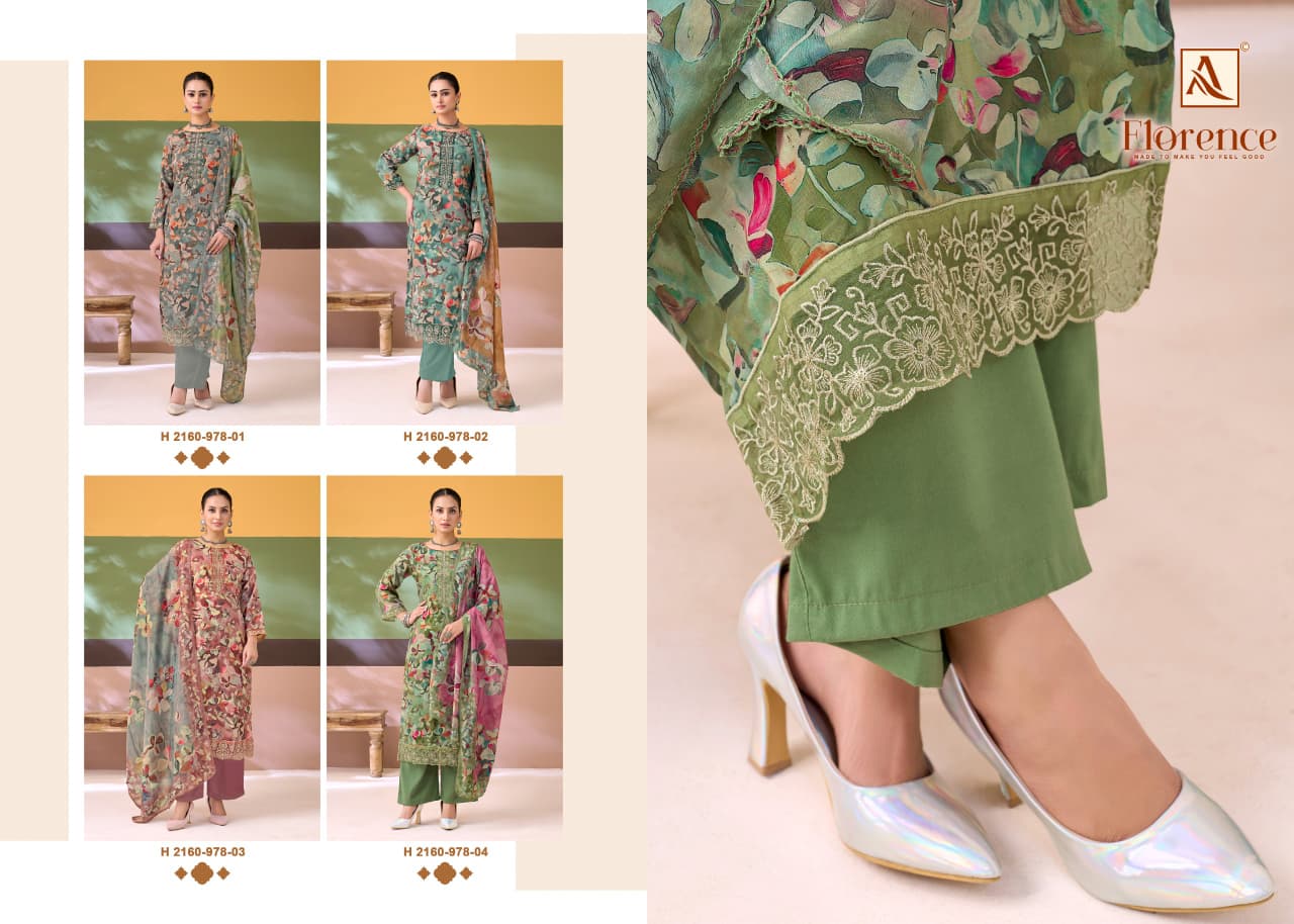 Florence Alok Cotton Karachi Salwar Suits Exporter