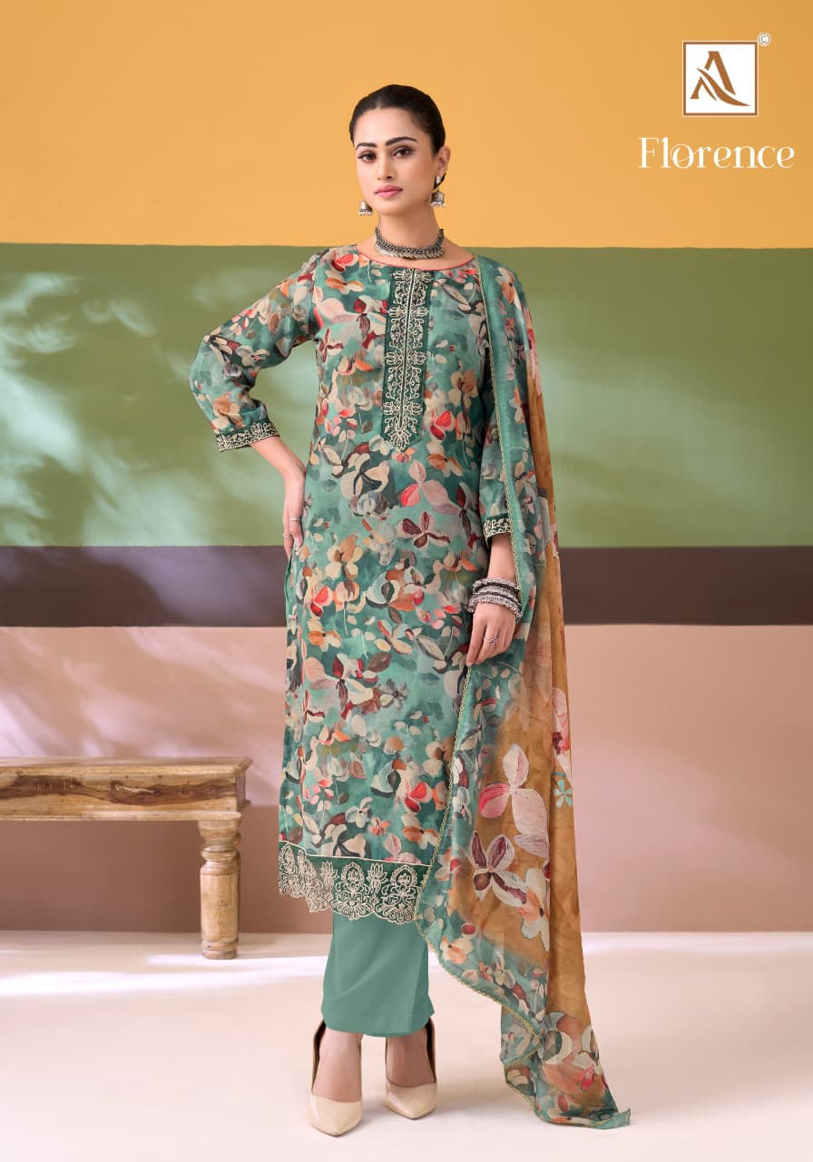 Florence Alok Cotton Karachi Salwar Suits Exporter