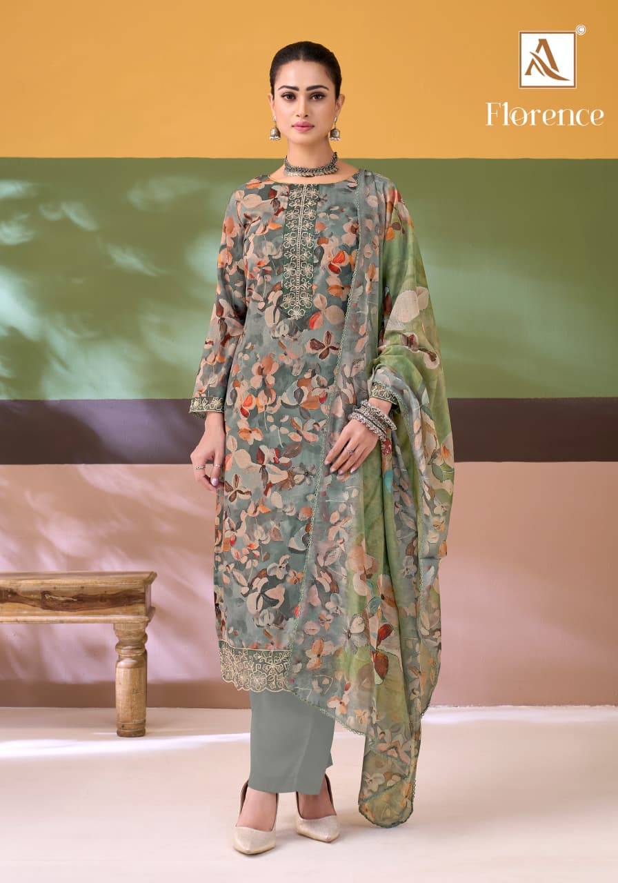 Florence Alok Cotton Karachi Salwar Suits Exporter
