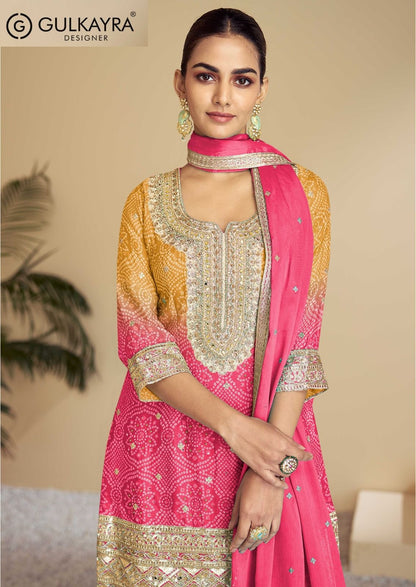 Florence Color Gulkayra Designer Chinon Readymade Plazzo Style Suits Manufacturer