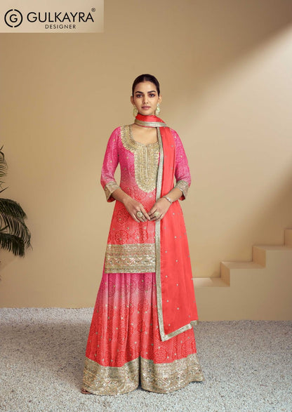 Florence Color Gulkayra Designer Chinon Readymade Plazzo Style Suits Manufacturer