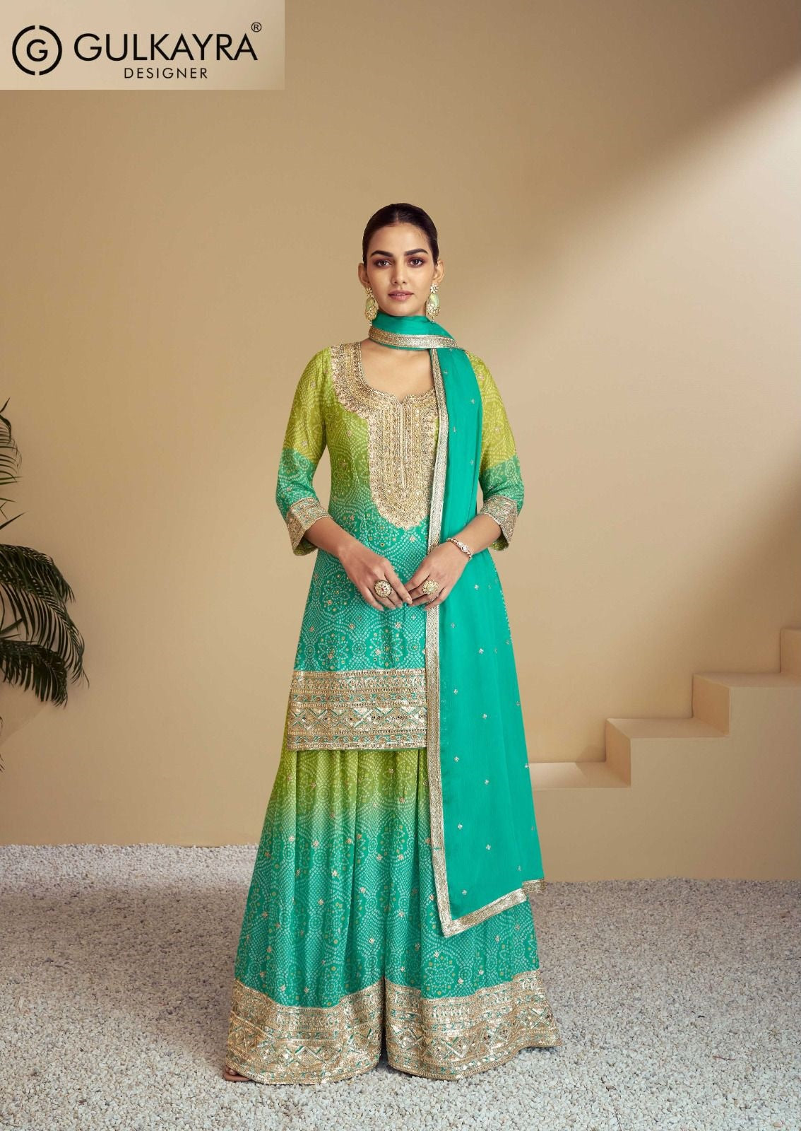 Florence Color Gulkayra Designer Chinon Readymade Plazzo Style Suits Manufacturer