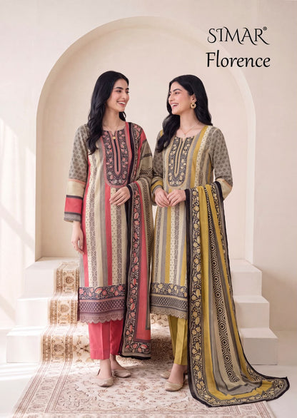 Florence Muslin Simar Viscose Pant Style Suits Wholesaler