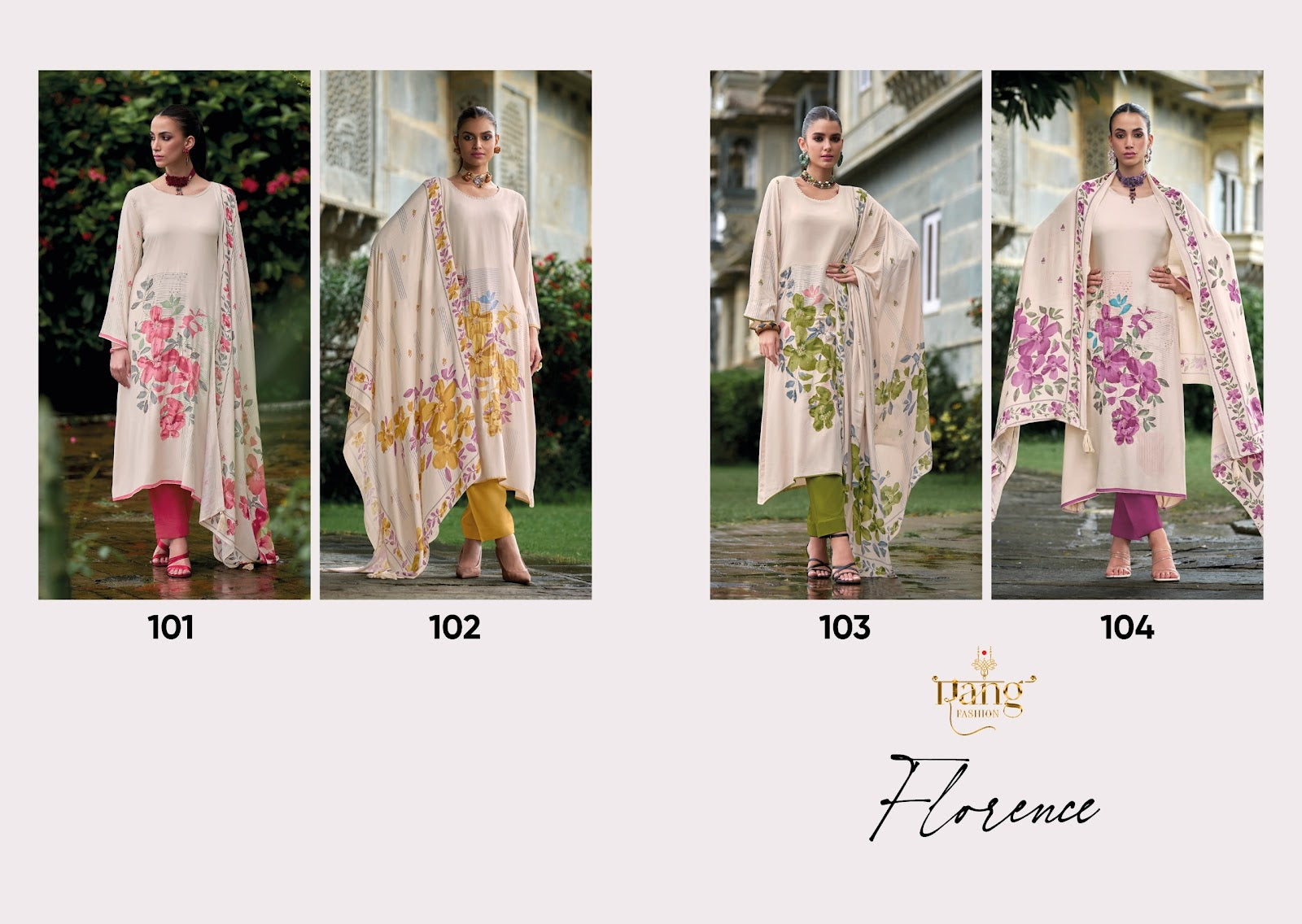 Florence Rang Fashion Wool Pashmina Suits Exporter