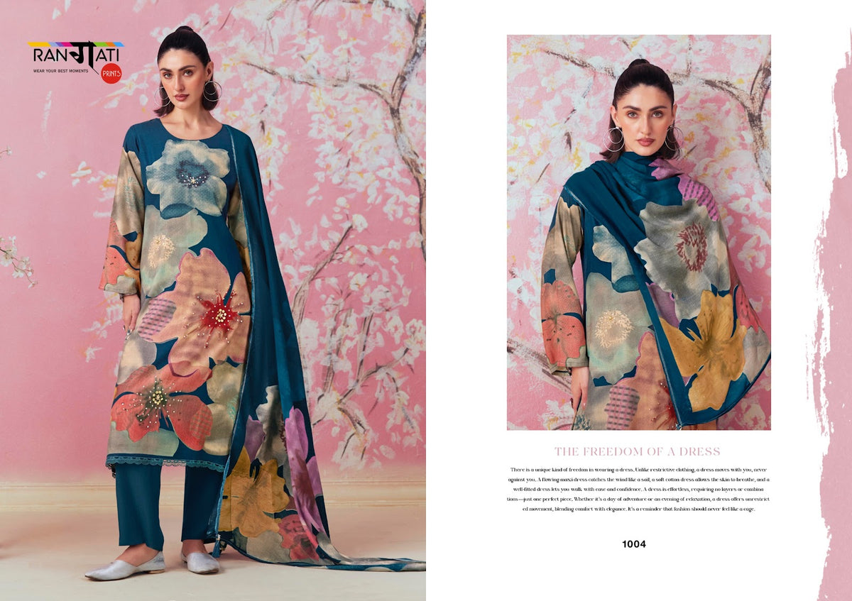 Florence Rangati Prints Pashmina Suits Supplier India