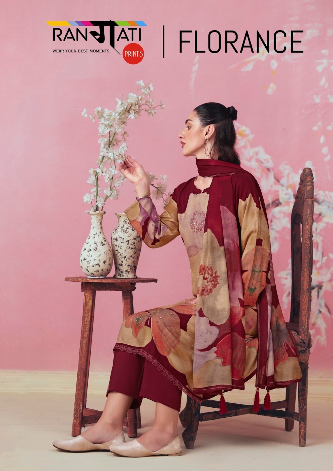 Florence Rangati Prints Pashmina Suits Supplier India
