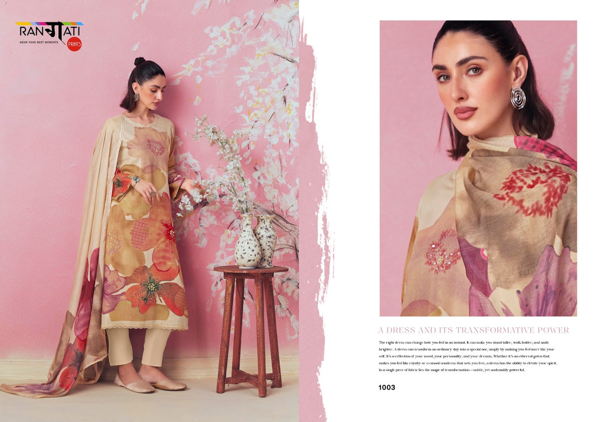 Florence Rangati Prints Pashmina Suits Supplier India