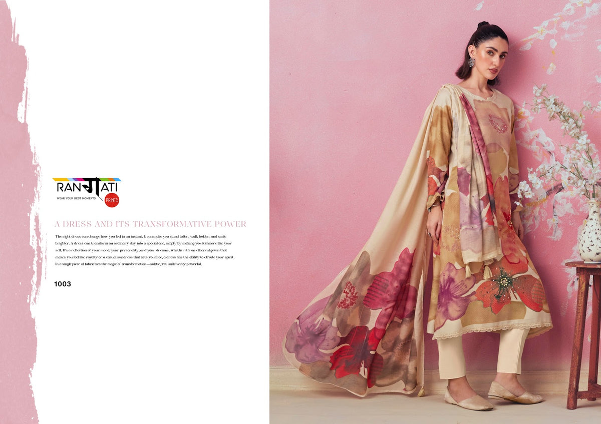 Florence Rangati Prints Pashmina Suits Supplier India