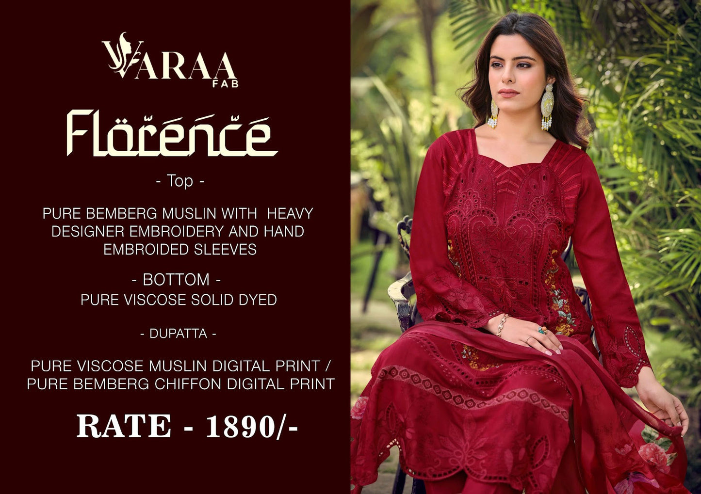 Florence Varaa Fab Muslin Pant Style Suits Wholesale Rate
