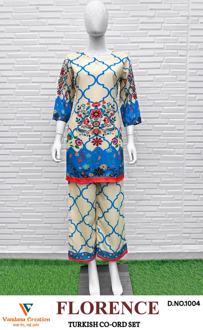 Florence Vol 1 Turkish Vandana Creation Reyon Co Ord Set Manufacturer Ahmedabad