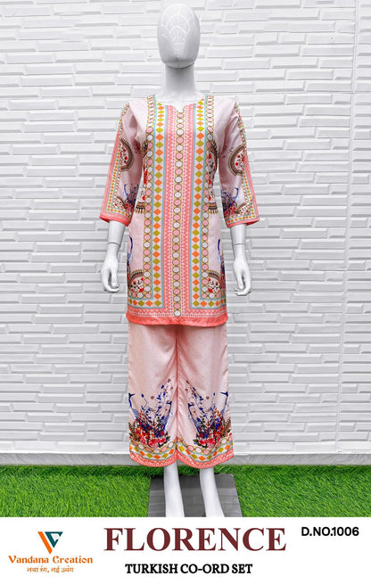 Florence Vol 1 Turkish Vandana Creation Reyon Co Ord Set Manufacturer Ahmedabad