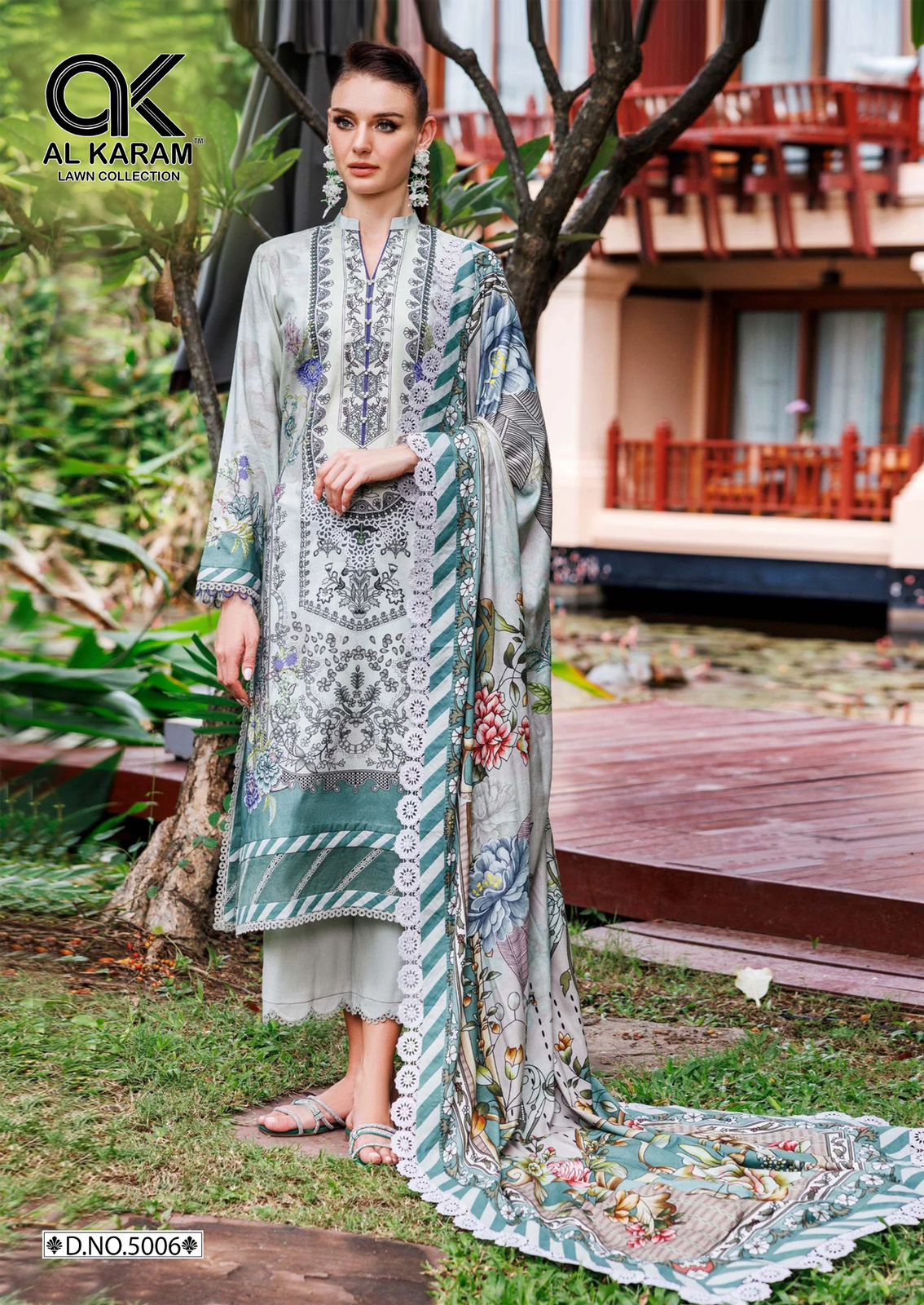 Florence Vol 5 Pure Cambric Collection Al Karam Lawn Cotton Karachi Salwar Suits Wholesale Price