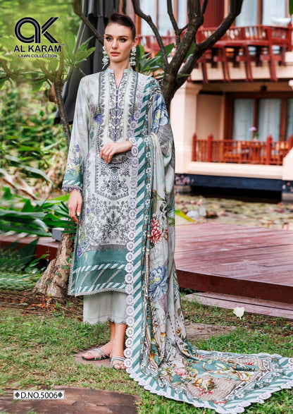 Florence Vol 5 Pure Cambric Collection Al Karam Lawn Cotton Karachi Salwar Suits Wholesale Price