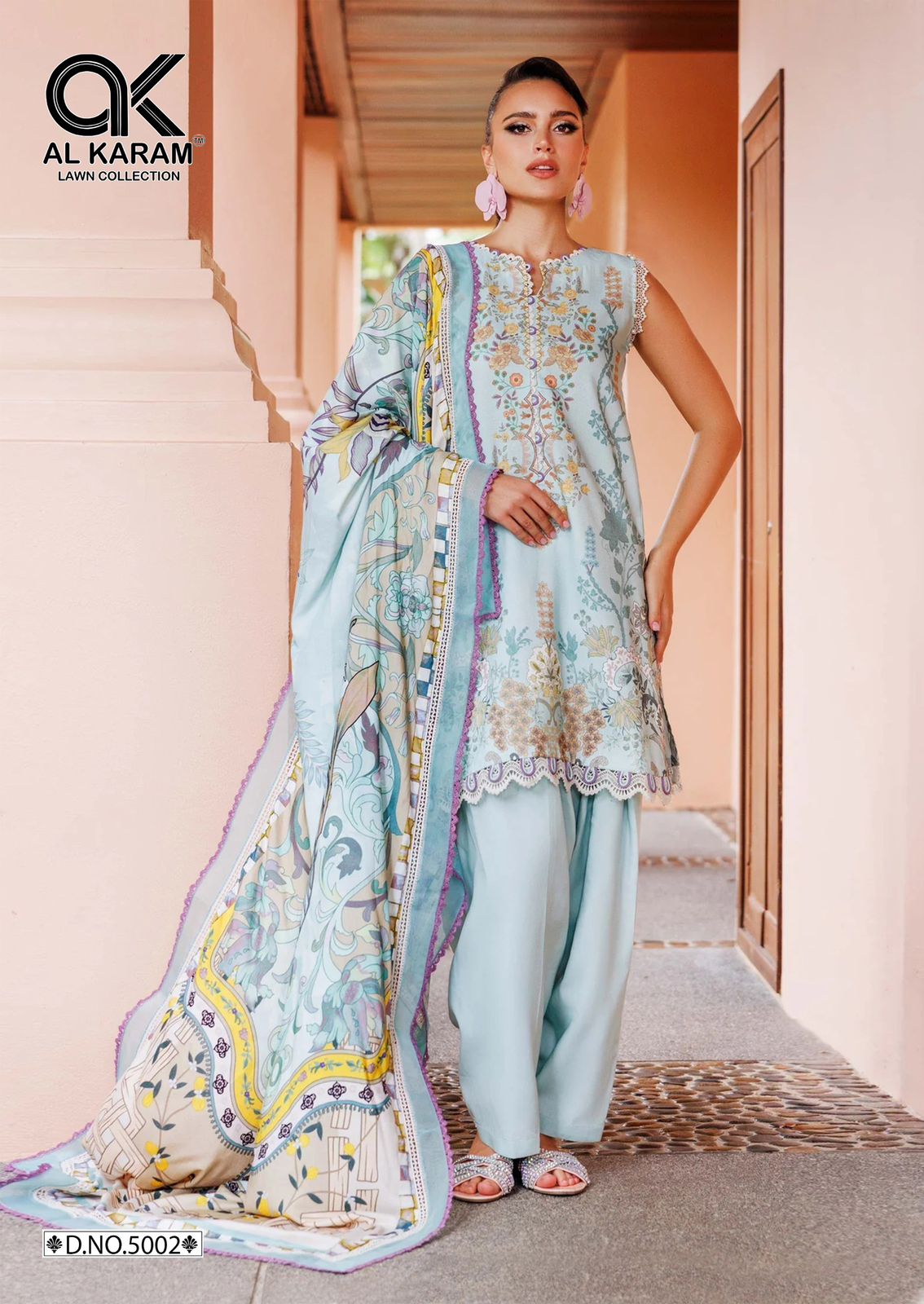 Florence Vol 5 Pure Cambric Collection Al Karam Lawn Cotton Karachi Salwar Suits Wholesale Price