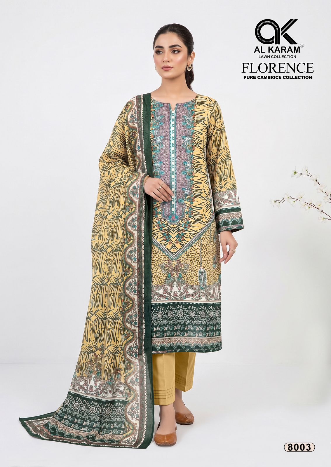 Florence Vol 8 Al Karam Cambric Cotton Karachi Salwar Suits Supplier Gujarat