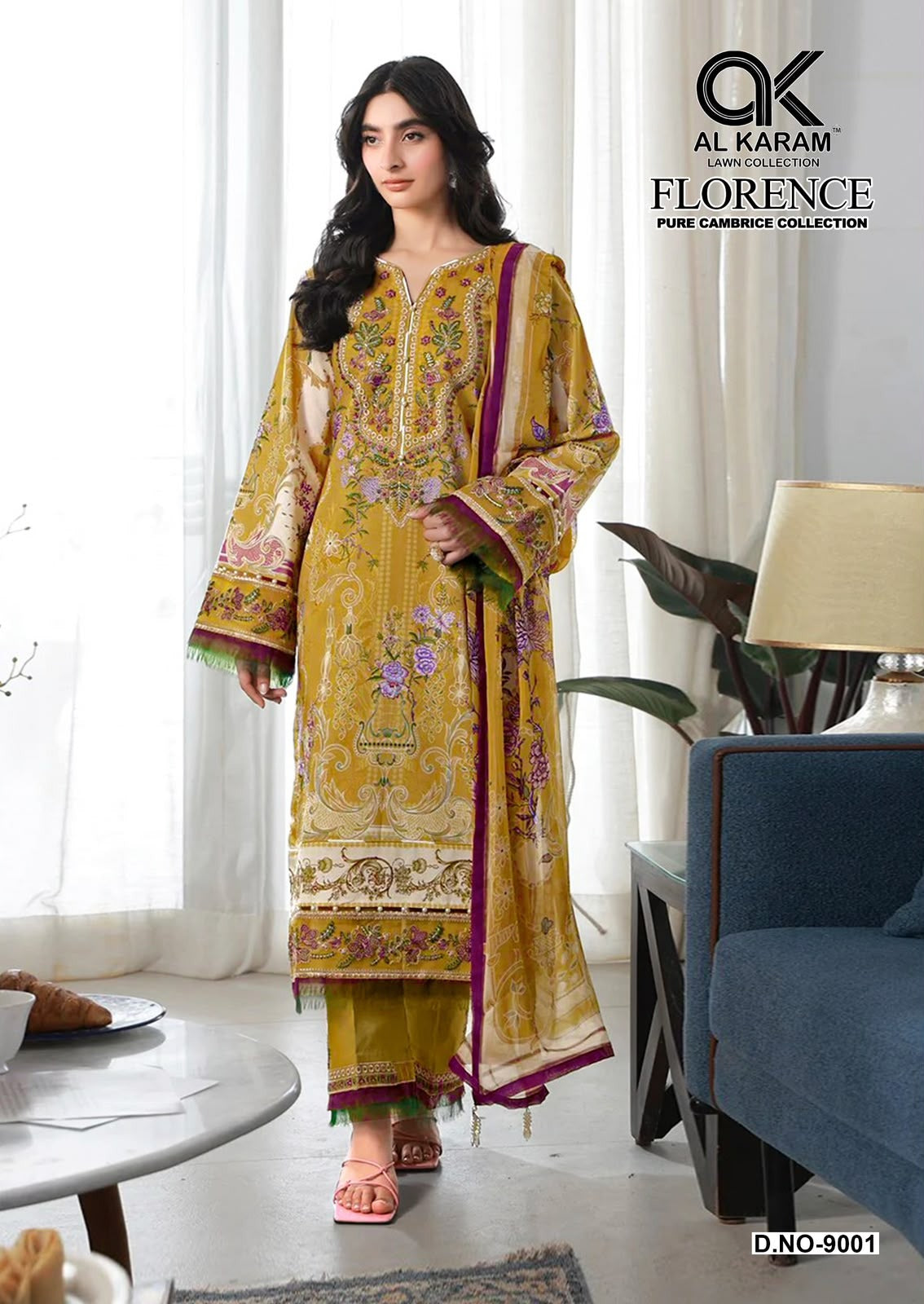 Florence Vol 9 Al Karam Cambric Cotton Karachi Salwar Suits Manufacturer Gujarat