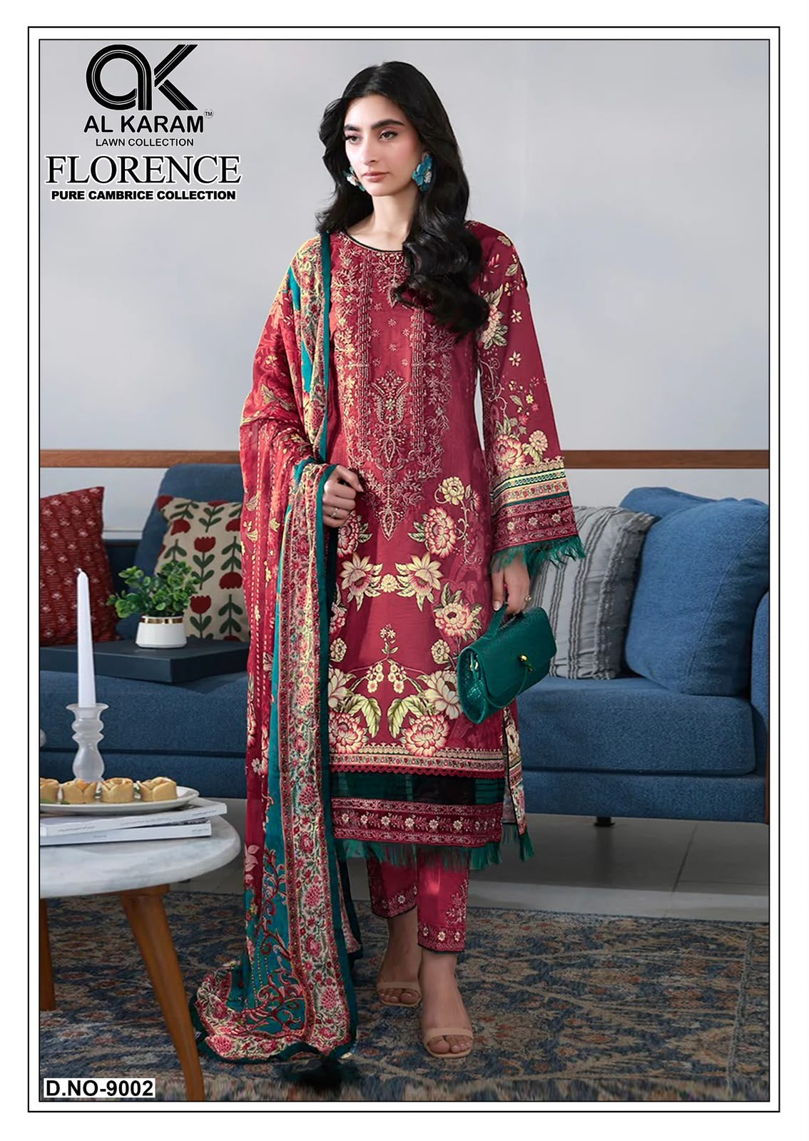 Florence Vol 9 Al Karam Cambric Cotton Karachi Salwar Suits Manufacturer Gujarat