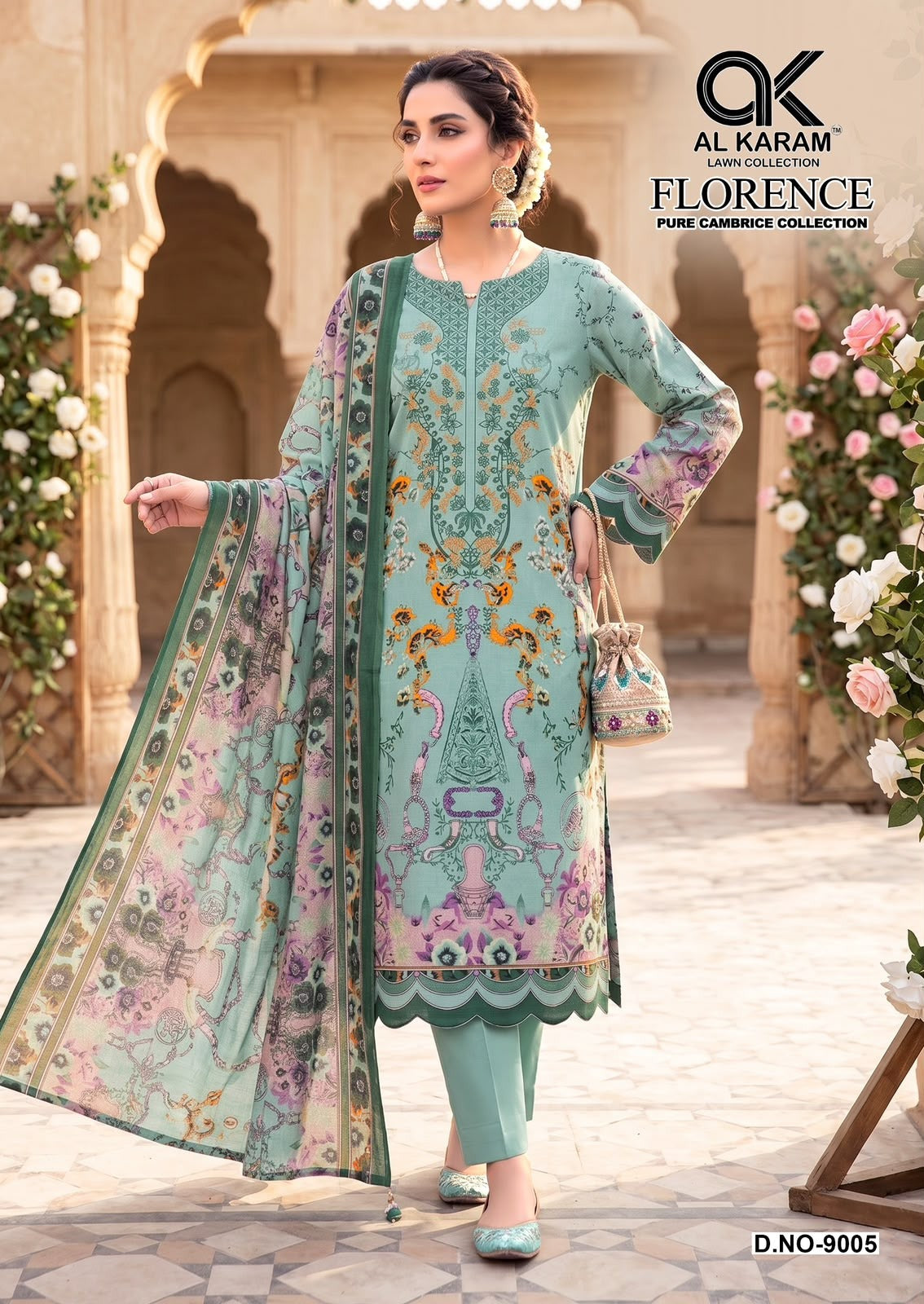 Florence Vol 9 Al Karam Cambric Cotton Karachi Salwar Suits Manufacturer Gujarat