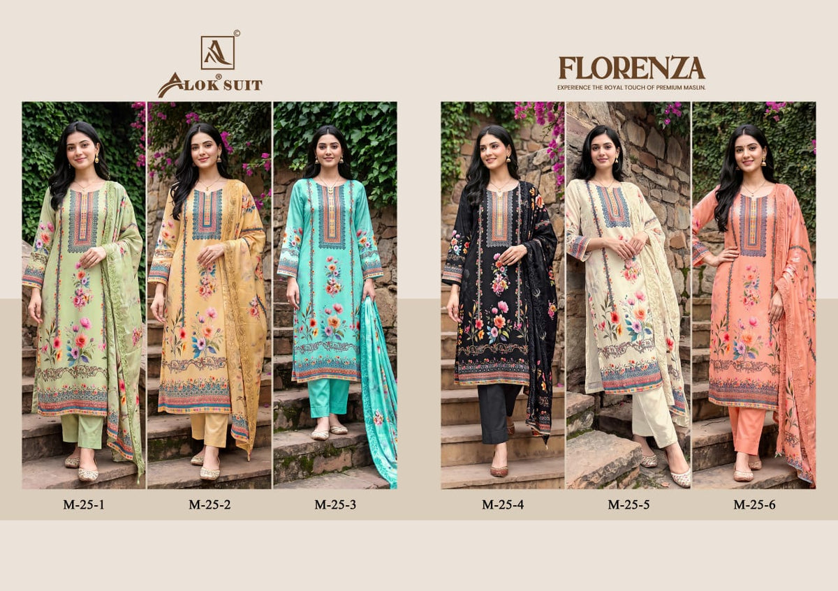 Florenza Alok Viscose Maslin Karachi Salwar Suits Exporter Gujarat