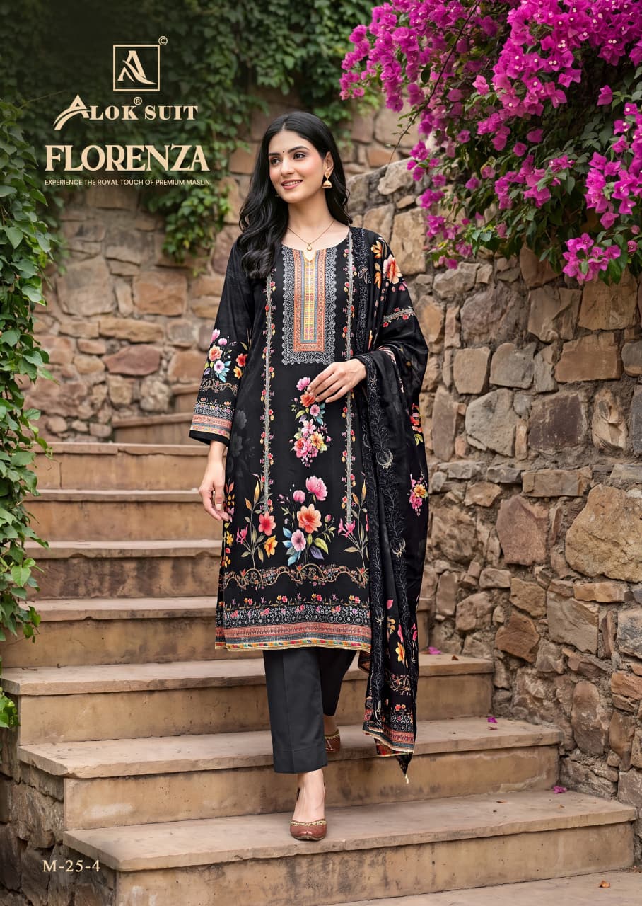 Florenza Alok Viscose Maslin Karachi Salwar Suits Exporter Gujarat